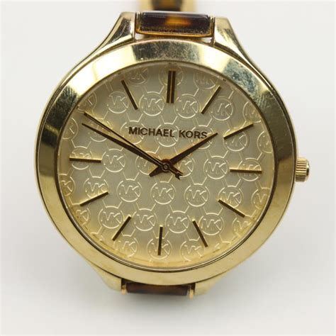 michael kors slim runway tortoise acetate double wrap watch